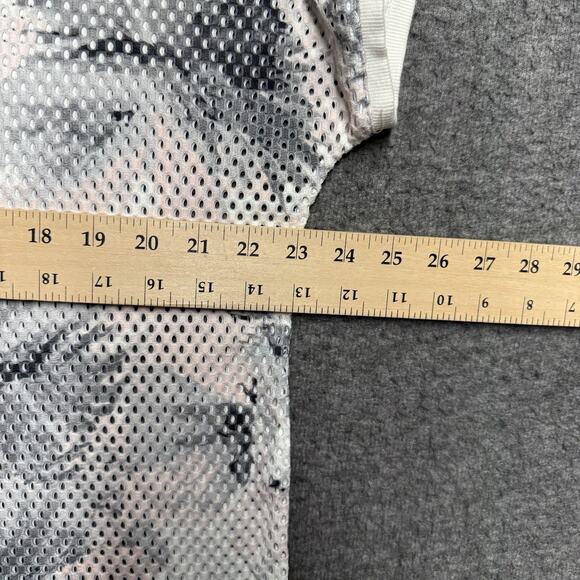Fabletics Mesh Shirt Women's Large Pink/Gray/White Tie Dye Short Sleeve Top - Picture 5 of 6